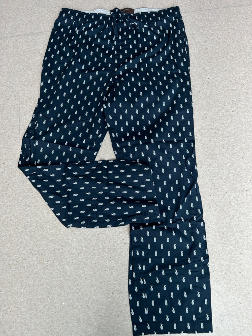 Black Brown 1826 Navy Pineapple-Print Lounge Pants size Large